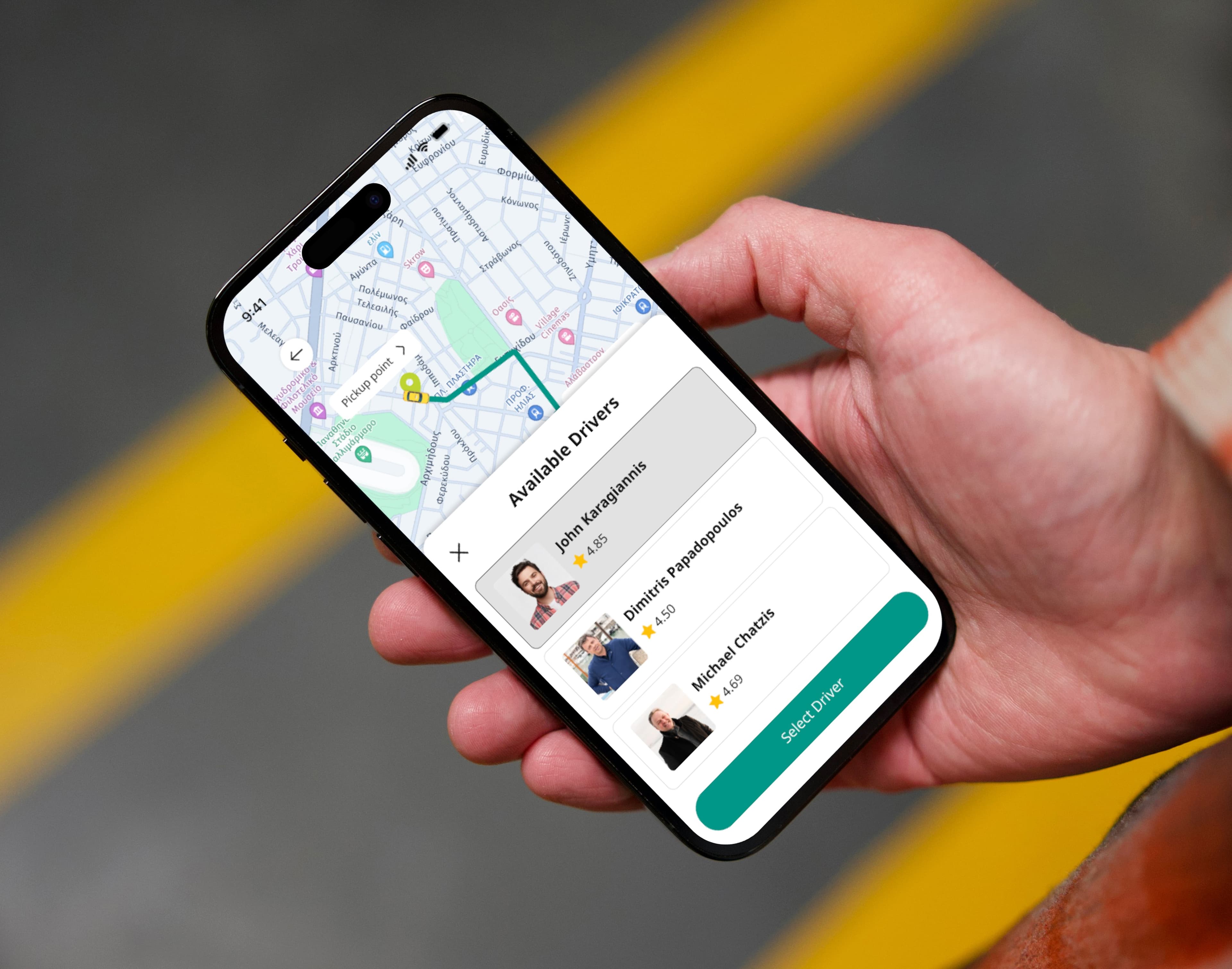 Taxiplon εφαρμογή σε κινητή συσκευή